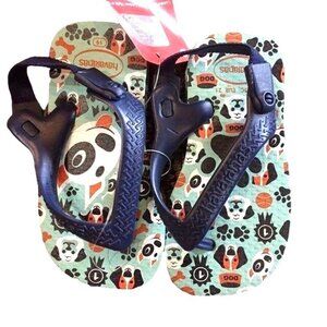 Havaianas Flip Flops Sandals Toddler (12-18 Mos) NEW Dogs Heel Strap